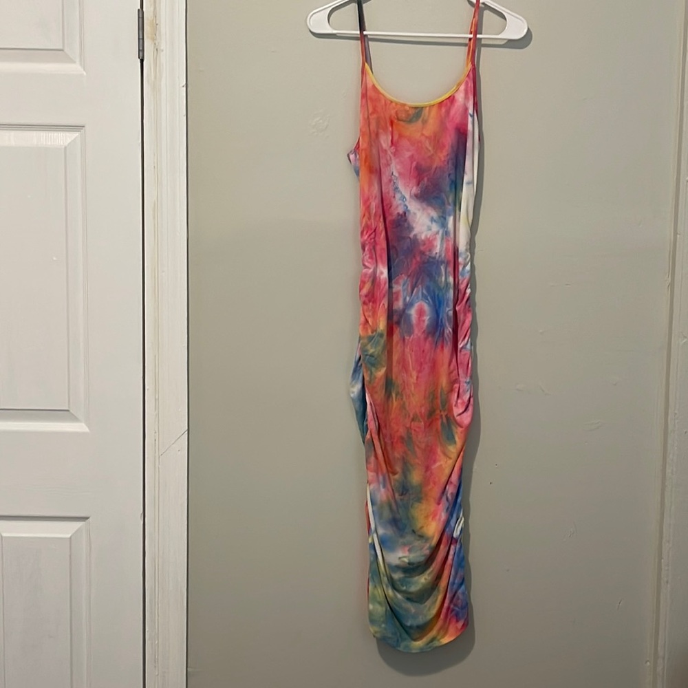 Tye Dye Spaghetti Strap Midi Dress